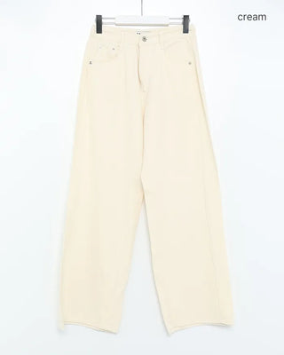 Cotton linen wide-leg pants