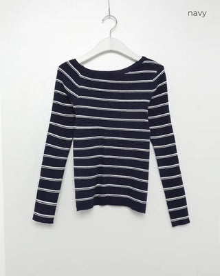 Asymmetrical striped knit
