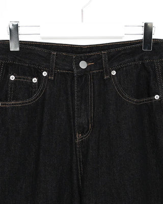 (UNISEX) Buckle Balloon Denim Pants