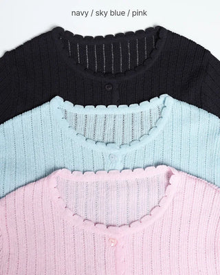 Heart Button Round Cardigan