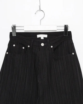 Striped denim pants