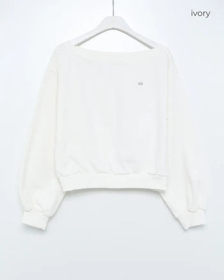 Off-shoulder loose sweatshirt