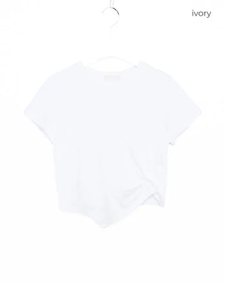 Twisted Cropped Half-Sleeve T-Shirt