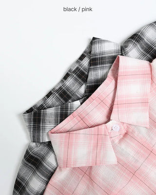 Oversized pastel check shirt