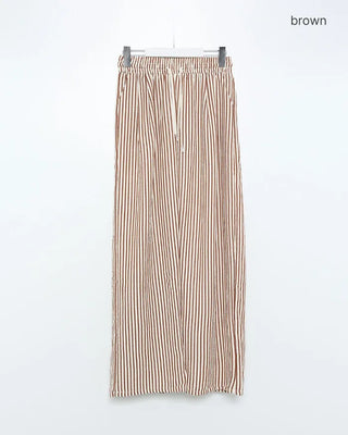 Striped elastic waist pants