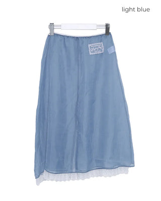 Layered sheer midi skirt