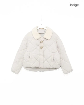 Fleece-colored quilted down jacket