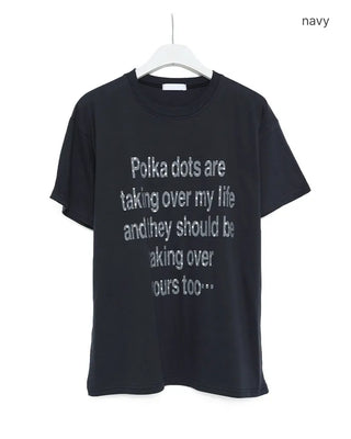 Dot lettering print short-sleeved T-shirt