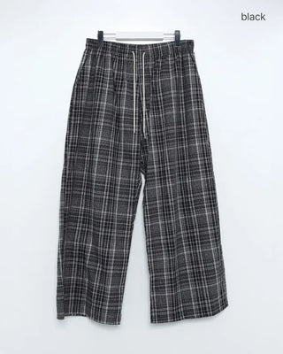 Wide-fit check easy pants