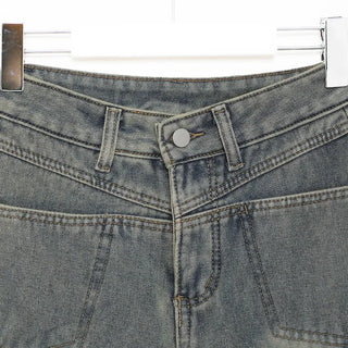 Fleece-lined wide-leg denim pants