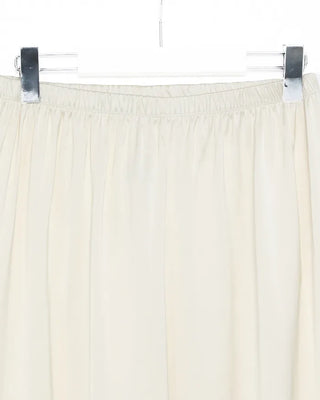 Silk wide-leg elastic waist pants