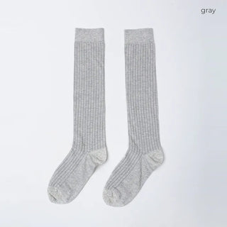 See-through ribbed long socks