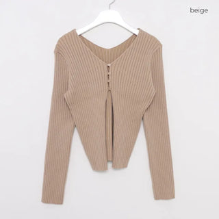 Ribbed Open Cardigan