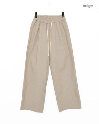 Striped wide banding pants
