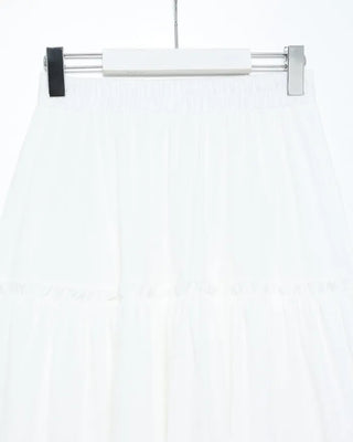 Tulle lace hem easy long skirt