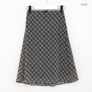 Checked midi skirt