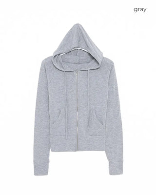 Two-pocket hooded cardigan