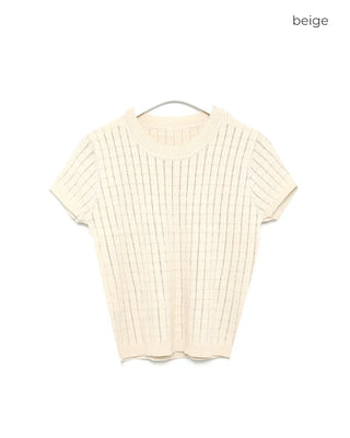 Perforated short-sleeved knit