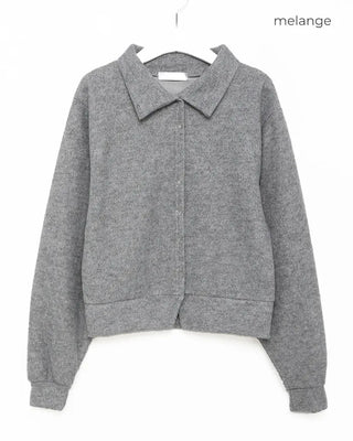 Loose-fit color knit cardigan