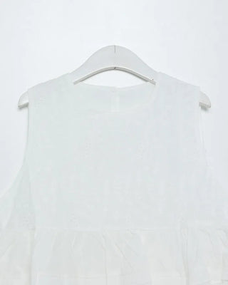 Embroidered ruffle blouse