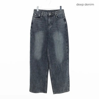 Vintage Wash Wide Denim Pants