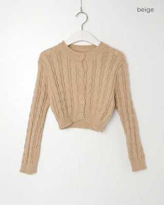 Crop Cable Knit Cardigan