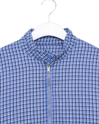 Gingham check half-zip pullover