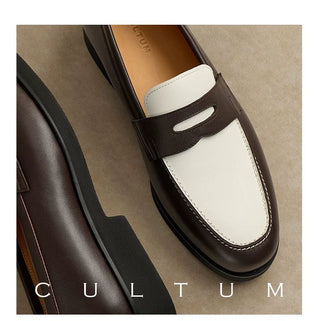 [CULTUM] Two-Tone Leather Penny Loafers