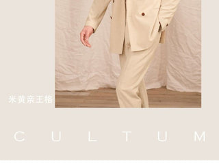 [CULTUM] Seersucker Double-Breasted Peak Lapel Suit