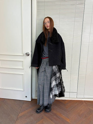 [NeverSeez] Boucle Toggle Short Coat