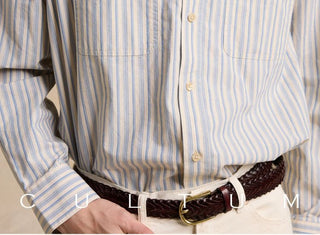 [CULTUM] Striped Pocket Work Shirt