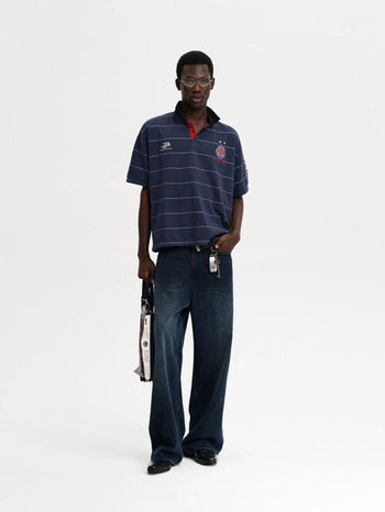 [MASONPRINCE] Sporty Striped Coach Polo Shirt