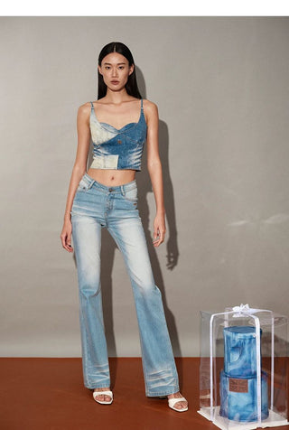 [NOTAWEAR] Wave Washed Slim Straight Jeans