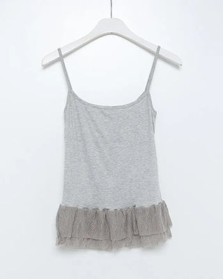 Lace sleeveless top & T-shirt set