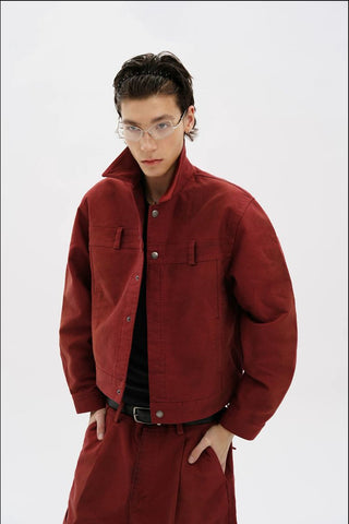 [MASONPRINCE] Washed Cotton Work Jacket & Pants Set