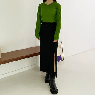 Slit long skirt