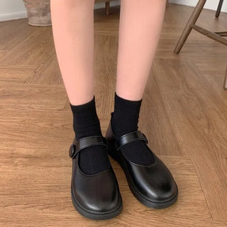 0422 Velcro Button Mary Jane Loafers (3 colors)