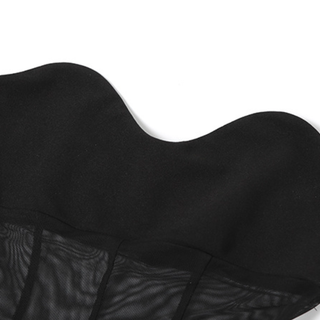 Mesh sweetheart neck solid tube maxi dress