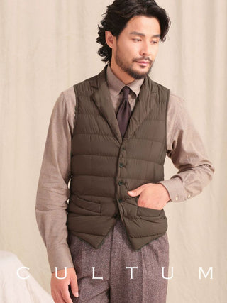 [CULTUM] Tailored Down Vest with Notch Lapel