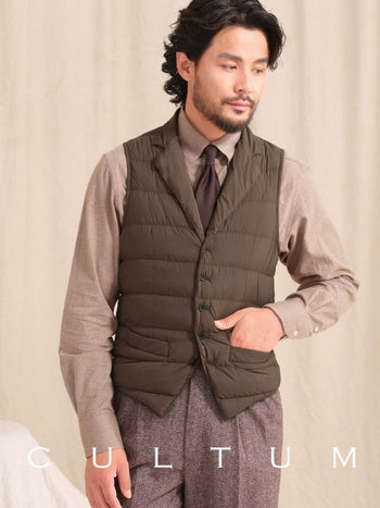 [CULTUM] Tailored Down Vest with Notch Lapel