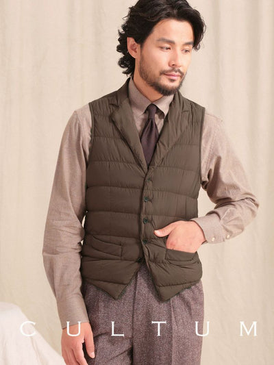 [CULTUM] Tailored Down Vest with Notch Lapel
