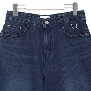 D-ring Bermuda denim pants