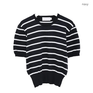 Striped short-sleeved knit