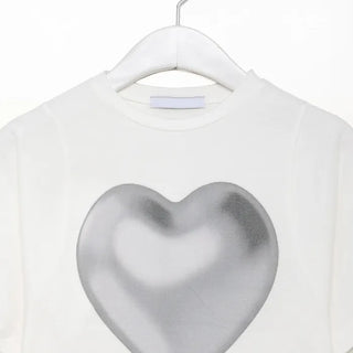 Heart print short-sleeved T-shirt