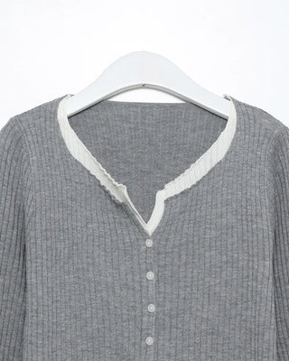 Color Layered Rib Cardigan