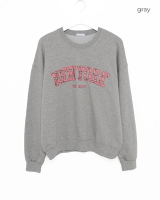 New York check sweatshirt