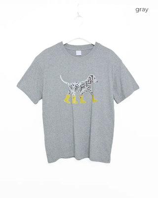 Rain boot puffy print half-sleeve T-shirt