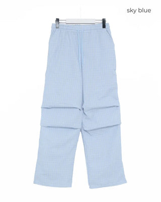 Checked parachute pants