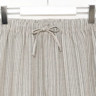 Linen striped elastic waist pants