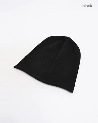 Rolled hem knit beanie
